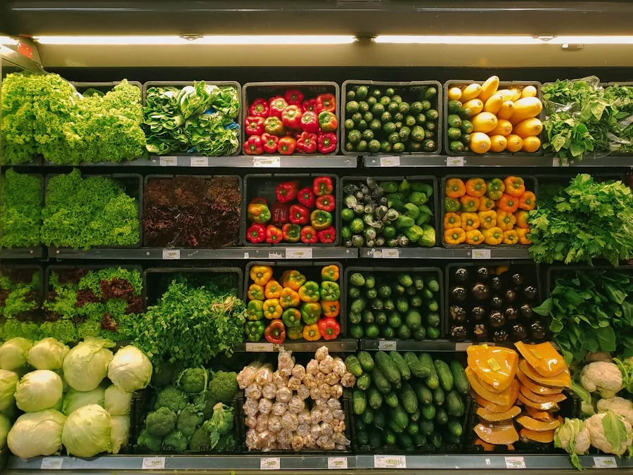Market produce stalls